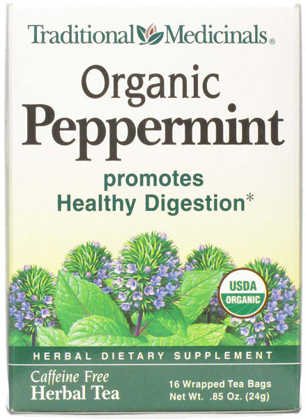 TRADITIONAL MEDICINALS - Organic Peppermint - 16 Tea Bags For Discount