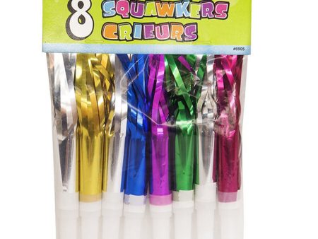 UNIQUE - Fringed Party Squawkers - 8 Pack Sale