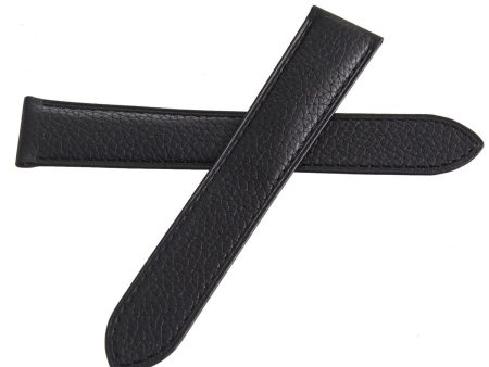 Cartier Paris 20mm Black Genuine Leather Band Watch Strap Discount