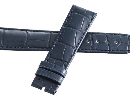 Authentic Corum Swiss 20mm x 18mm Navy Blue Alligator Leather Watch Band 91-30 on Sale