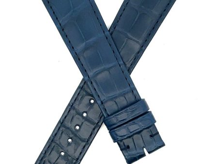 Cartier 19mm x 17mm Navy Blue Alligator Leather Watch Band KD8TBAEG Online Sale