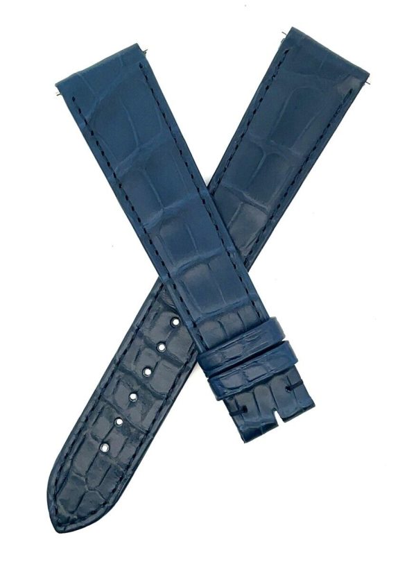 Cartier 19mm x 17mm Navy Blue Alligator Leather Watch Band KD8TBAEG Online Sale