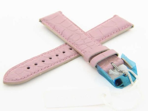 New Michele 18mm Powder Pink Alligator Watch Band Strap Online Hot Sale