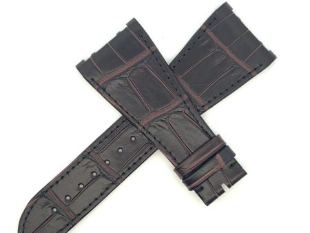 Bvlgari Men s 30mm x 20mm Dark Brown Genuine Leather Watch Band 100170262 Cheap