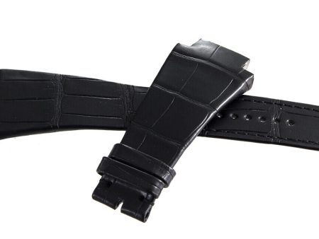 Authentic Richard Mille 29mm x 18mm Black Alligator Watch Band Strap 63-01S 04 Sale