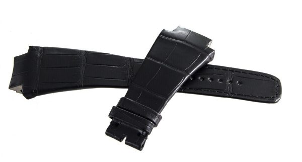 Authentic Richard Mille 29mm x 18mm Black Alligator Watch Band Strap 63-01S 04 Sale