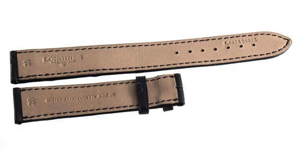 Genuine Longines 20mm x 18mm Black Alligator Leather Watch Band Strap L682124832 Cheap