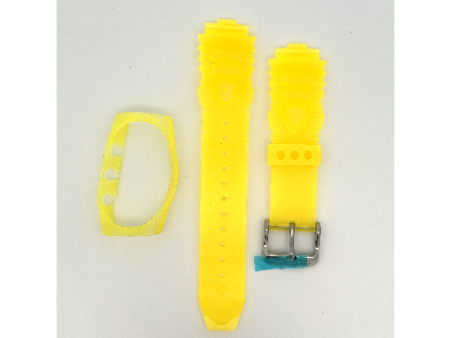 Aqua  Master  Gel Plastic Watch Strap Band 21MM with Cover Yellow - W13 Cheap