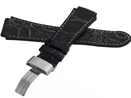 Aqua Master Mens 20mm x 20mm Patent Leather Silver Buckle Watch Band Strap Online now