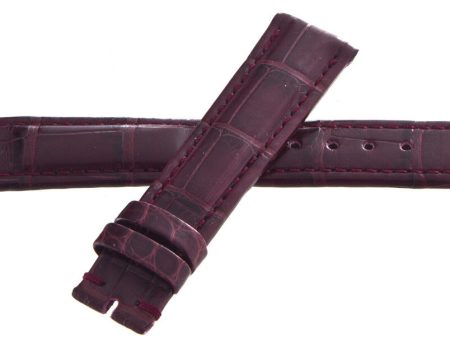 Chronoswiss 18mm x 16mm Burgundy Alligator Leather Watch Band For Sale