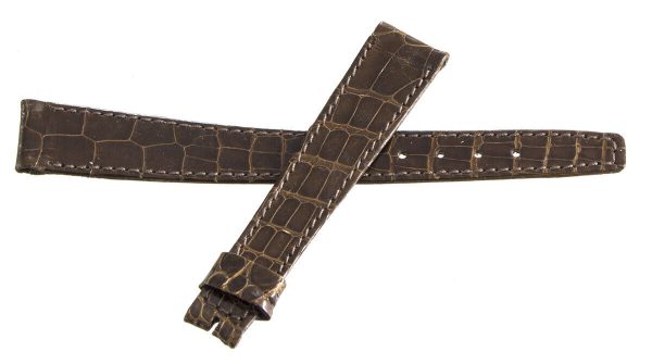 Girard Perregaux 14mm x 10mm Shiny Brown Alligator Leather Watch Band Strap on Sale