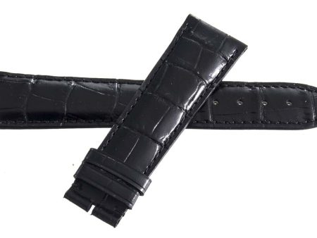 Frederique Constant Geneve 22mm x 18mm Black Alligator Watch Band For Sale