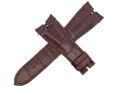 Genuine Roger Dubuis 25mm x 19mm Brown Alligator Leather Watch Band Discount