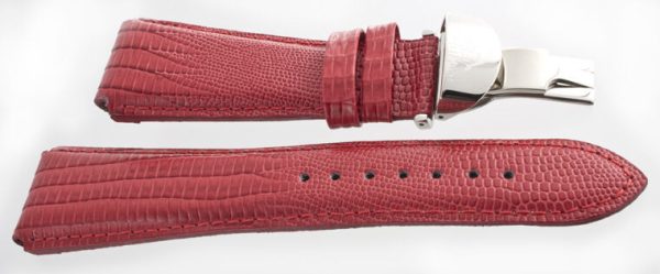 Genuine Techno Master 24mm Red Leather Watch Band Strap Fashion