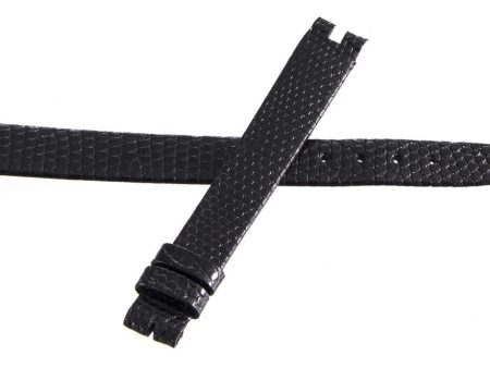 Girard Perregaux 11mm x 10mm Black Lizard Leather Watch Band For Discount