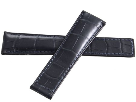 TAG Heuer Men s 22mm x 18mm Dark Blue Leather Watch Band Strap Online now