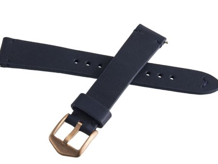 Fossil Women s 16mm Navy Blue Leather Gold Buckle Watch Band Strap Online