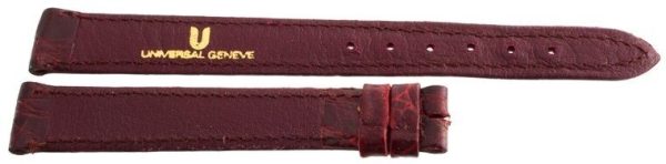 Genuine Universal Geneve NOS 13mm x 11mm Dark Burgundy Leather Watch Band Strap Online Sale