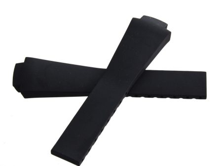 Longines 21mm x 14mm Black Rubber Watch Band Strap Hot on Sale