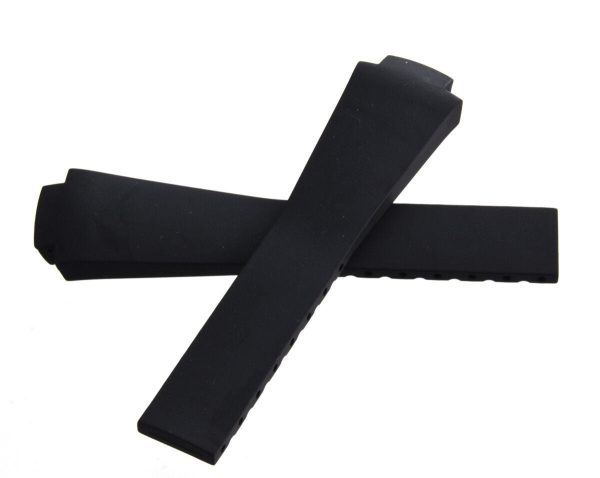 Longines 21mm x 14mm Black Rubber Watch Band Strap Hot on Sale