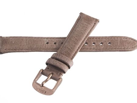 Fossil Women s 16mm x 14mm Beige Leather Gold Buckle Watch Band Strap ES4007 on Sale