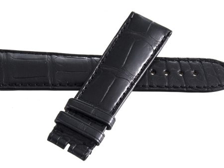 Montblanc Men s 22mm x 20mm Black Alligator Leather Watch Band Strap FRB Online Hot Sale