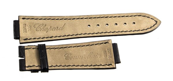 Genuine Chopard 22mm x 18mm Black Shiny Alligator Watch Band Strap 070 Cheap