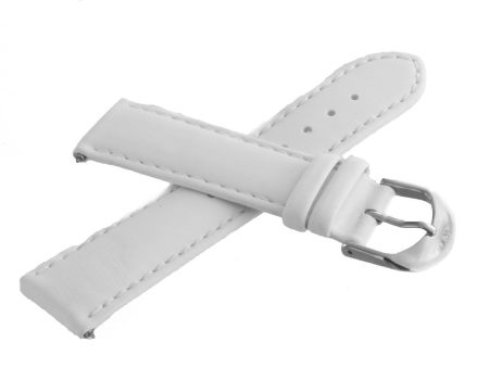 NEW Jacob & Co 20mm x 18mm White Polyurethane Watch Band With Silver Tone Buckle Online now