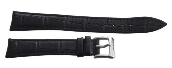 Raymond Weil 19mm x 16mm Black Alligator Leather Silver Buckle Watch Band V3.16 Online Sale