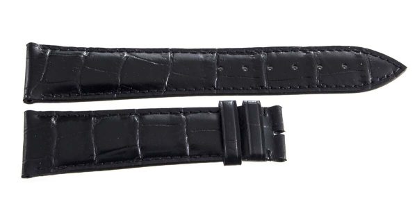 Frederique Constant Geneve 22mm x 18mm Black Alligator Watch Band For Sale