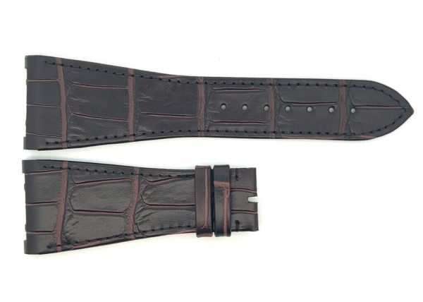 Bvlgari Men s 30mm x 20mm Dark Brown Genuine Leather Watch Band 100170262 Cheap