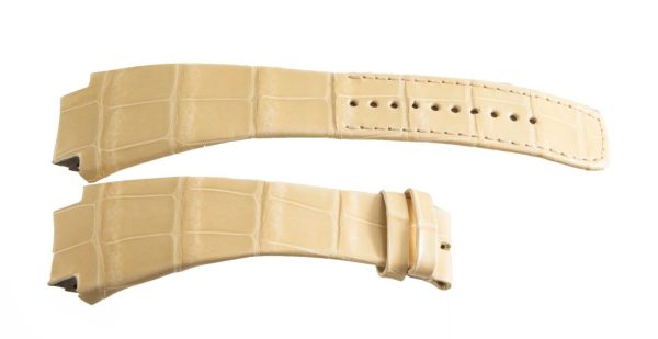 Authentic Richard Mille 29mm x 18mm Beige Alligator Watch Band Strap 63-01L 70MF on Sale