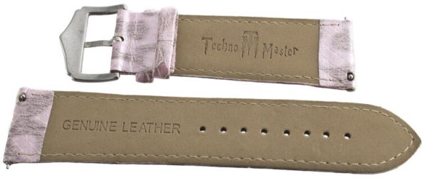 Genuine Techno Master 25mm Pink Leather Watch Band Strap Supply