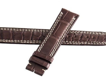 Montblanc Men s 19mm x 17mm Brown Alligator Leather Watch Band Strap FQH Online Hot Sale