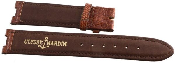 Genuine Ulysse Nardin NOS 18x16mm Brown Alligator Leather Watch Band Strap on Sale