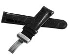 Joe Rodeo 24mm Black Leather Watch Band Strap With Silver Tone Buckle For Sale