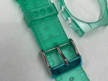 Aqua  Master  Gel Plastic Watch Strap Band 21MM with Cover Clear Green - W13 Fashion