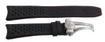 Raymond Weil Men s 22mm x 18mm Black Leather Band Silver Buckle Watch Band 3.16 For Sale