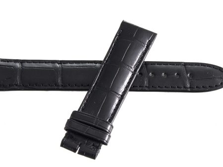 Montblanc Men s 18mm x 17mm Black Alligator Leather Watch Band FUH Fashion