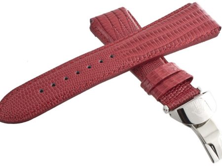 Genuine Techno Master 24mm Red Leather Watch Band Strap Fashion