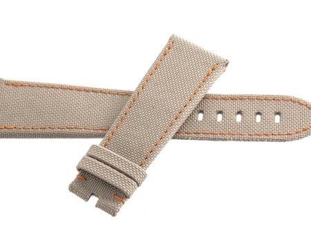 Genuine Graham 24mm x 20mm Beige Fabric Watch Band Strap W Orange Stitching Supply