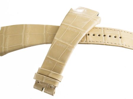 Authentic Richard Mille 29mm x 18mm Beige Alligator Watch Band Strap 63-01L 70MF on Sale