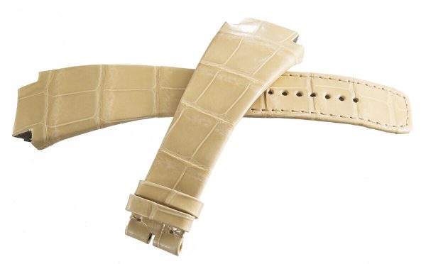 Authentic Richard Mille 29mm x 18mm Beige Alligator Watch Band Strap 63-01L 70MF on Sale